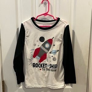Boys Long Sleeve Rocket Ship Tee
